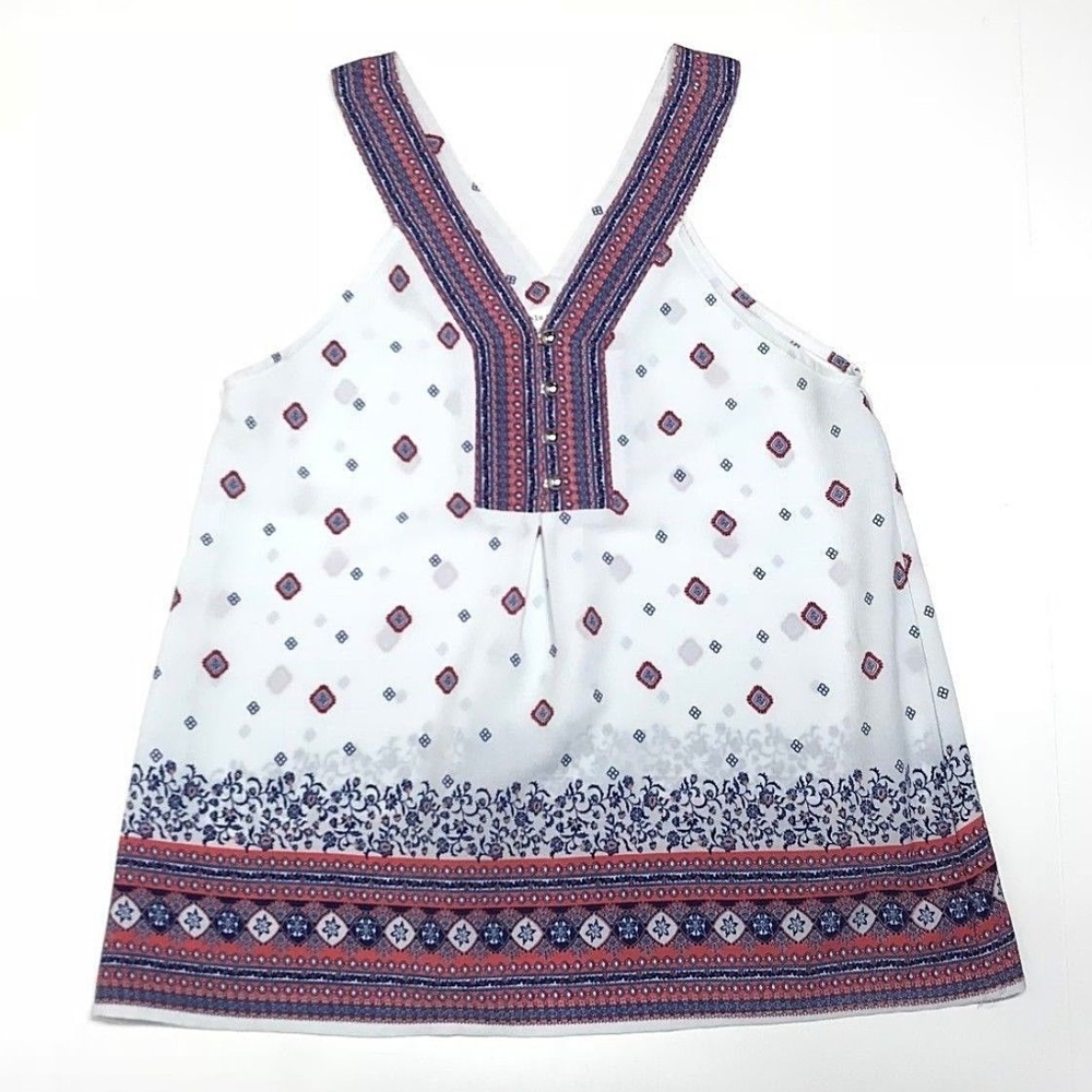 SOLD Blu Pepper V-Neck Sleeveless Blouse - Picture 1 of 6
